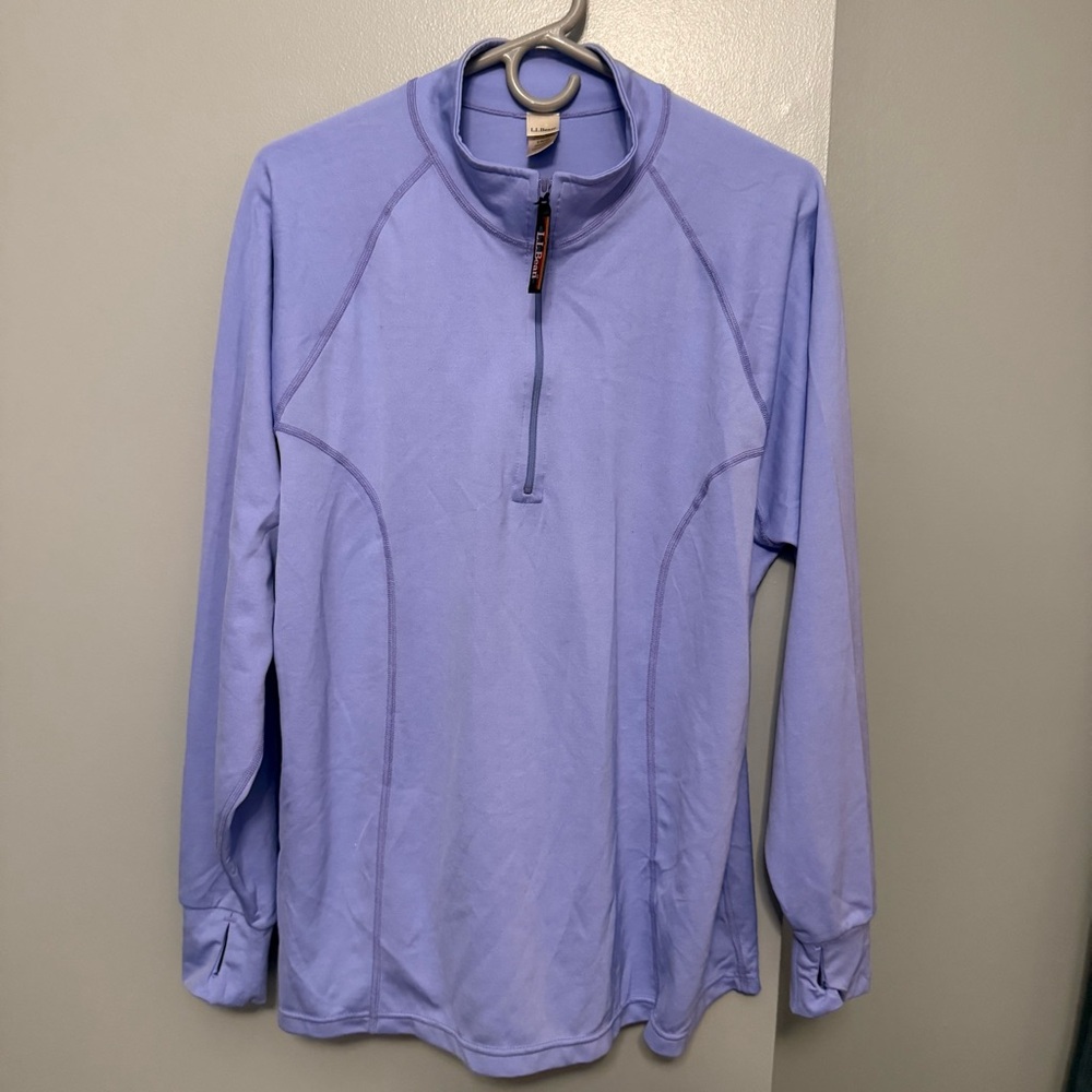 L.L. Bean Lavender Quarter-Zip Pullover Womens XL NWOT
